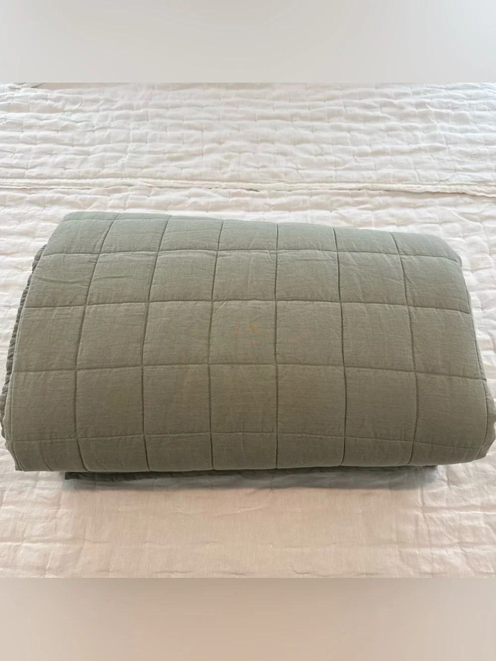 New Quince European Linen Box Quilt King/CalKing MSRP $184 - Willowleaf CALL OUT